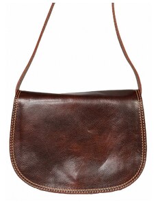 Luksuzna Talijanska torba od prave kože VERA ITALY "Vitalia", boja čokolada, 19x25,5cm
