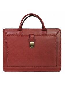 Luksuzna Talijanska torba od prave kože VERA ITALY "Rumen", boja crvena, 30.5x40cm