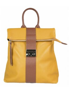 Luksuzna Talijanska torba od prave kože VERA ITALY "Tutta", boja senf, 32x35cm