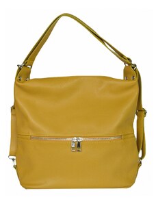 Luksuzna Talijanska torba od prave kože VERA ITALY "Djesy", boja senf, 32x38cm