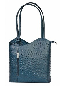 Luksuzna Talijanska torba od prave kože VERA ITALY "Ikata", boja tamnoplava, 26x26cm