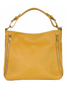 Luksuzna Talijanska torba od prave kože VERA ITALY "Avliga", boja senf, 30x33cm