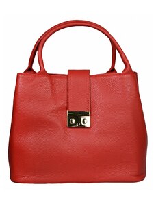 Luksuzna Talijanska torba od prave kože VERA ITALY "Janina", boja crvena, 26x33cm