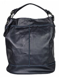 Luksuzna Talijanska torba od prave kože VERA ITALY "Parba", boja tamnoplava, 38x41cm