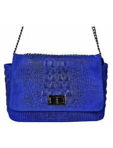 Luksuzna Talijanska torba od prave kože VERA ITALY "Inteza", boja kraljevski plava, 14x21cm