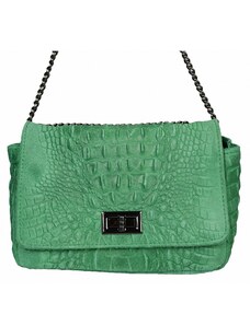 Luksuzna Talijanska torba od prave kože VERA ITALY "Viva", boja zelena, 14x21cm