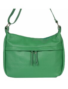 Luksuzna Talijanska torba od prave kože VERA ITALY "Keral", boja zelena, 24x32cm