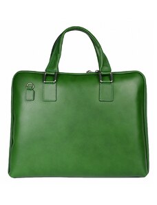 Luksuzna Talijanska torba od prave kože VERA ITALY "Taxa", boja zelena, 31x37cm