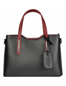 Luksuzna Talijanska torba od prave kože VERA ITALY "Rullena", boja crna, 22x30cm
