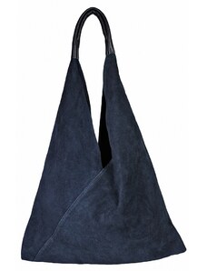 Luksuzna Talijanska torba od prave kože VERA ITALY "Senza", boja tamnoplava, 35x45cm