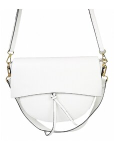 Luksuzna Talijanska torba od prave kože VERA ITALY "Saga", boja bijela, 21x27cm