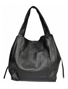 Luksuzna Talijanska torba od prave kože VERA ITALY "Mezra", boja crna, 35x34cm