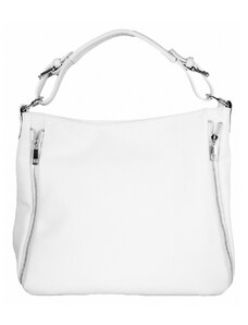 Luksuzna Talijanska torba od prave kože VERA ITALY "Sharka", boja bijela, 30x33cm