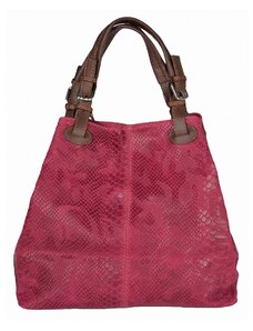 Luksuzna Talijanska torba od prave kože VERA ITALY "Gelozia", boja fuksija, 29x35cm