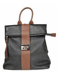 Luksuzna Talijanska torba od prave kože VERA ITALY "Turala", boja crna, 32x35cm