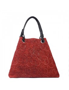 Luksuzna Talijanska torba od prave kože VERA ITALY "Musela", boja crvena, 35x45cm