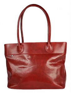 Luksuzna Talijanska torba od prave kože VERA ITALY "Mexika", boja crvena, 27x42cm