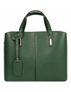 Luksuzna Talijanska torba od prave kože VERA ITALY "Kalinsa", boja tamno zeleno, 26x28.5cm
