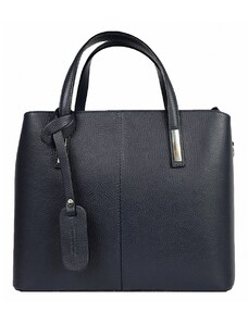 Luksuzna Talijanska torba od prave kože VERA ITALY "Talazza", boja tamnoplava, 26x28.5cm