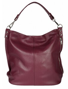 Luksuzna Talijanska torba od prave kože VERA ITALY "Burdesta", boja tamnocrvena, 33x41cm
