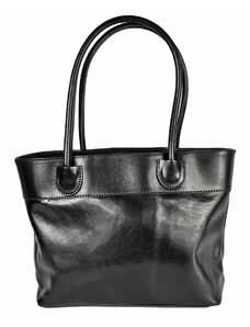Luksuzna Talijanska torba od prave kože VERA ITALY "Verna", boja crna, 27x42cm