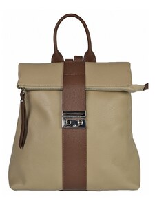 Luksuzna Talijanska torba od prave kože VERA ITALY "Morchela", boja taupe, 32x35cm