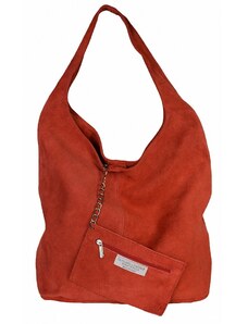 Luksuzna Talijanska torba od prave kože VERA ITALY "Mycena", boja crvena, 32x35cm