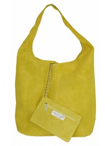 Luksuzna Talijanska torba od prave kože VERA ITALY "Otidea", boja žuta, 32x35cm