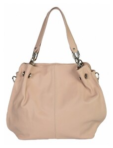 Luksuzna Talijanska torba od prave kože VERA ITALY "Supra", boja puderasto ružičasta, 29x35cm