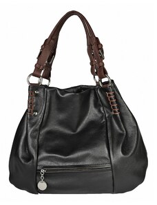Luksuzna Talijanska torba od prave kože VERA ITALY "Barsha", boja crna, 34x38cm