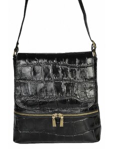 Luksuzna Talijanska torba od prave kože VERA ITALY "Nana", boja crna, 27x28cm