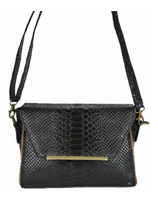 Luksuzna Talijanska torba od prave kože VERA ITALY "Greviana", boja crna, 14.5x21cm