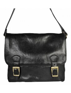 Luksuzna Talijanska torba od prave kože VERA ITALY "Lantella", boja crna, 27x32cm