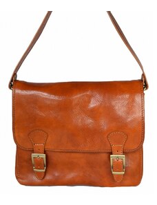Luksuzna Talijanska torba od prave kože VERA ITALY "Ella", boja konjak, 27x32cm