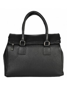 Luksuzna Talijanska torba od prave kože VERA ITALY "Yasmina", boja crna, 24x30cm