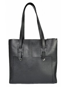 Luksuzna Talijanska torba od prave kože VERA ITALY "Telena", boja crna, 33x38cm