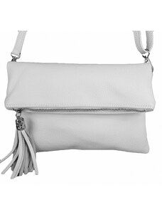 Luksuzna Talijanska torba od prave kože VERA ITALY "Bamba", boja bijela, 18x27cm