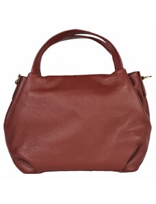 Luksuzna Talijanska torba od prave kože VERA ITALY "Kalvatia", boja tamnocrvena, 21x25cm