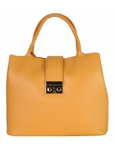 Luksuzna Talijanska torba od prave kože VERA ITALY "Orinoka", boja senf, 26x33cm