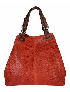 Luksuzna Talijanska torba od prave kože VERA ITALY "Egeriya", boja crvena, 29x35cm