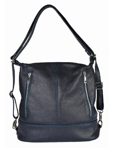 Luksuzna Talijanska torba od prave kože VERA ITALY "Evangelisa", boja tamnoplava, 32x37cm