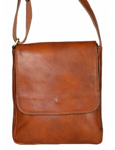 Luksuzna Talijanska torba od prave kože VERA ITALY "Adriano", boja konjak, 25x21cm