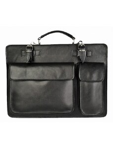 Luksuzna Talijanska torba od prave kože VERA ITALY "Fabricio", boja crna, 30x40cm