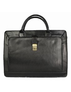 Luksuzna Talijanska torba od prave kože VERA ITALY "Grigor", boja crna, 30.5x40cm