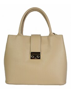Luksuzna Talijanska torba od prave kože VERA ITALY "Nelina", boja taupe, 26x33cm
