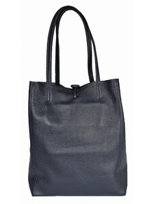 Luksuzna Talijanska torba od prave kože VERA ITALY "Gena", boja tamnoplava, 37x36cm