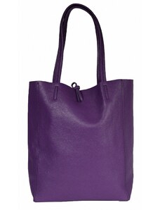 Luksuzna Talijanska torba od prave kože VERA ITALY "Lilla", boja ljubičasta, 37x36cm