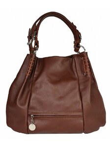 Luksuzna Talijanska torba od prave kože VERA ITALY "Darsha", boja čokolada, 34x38cm