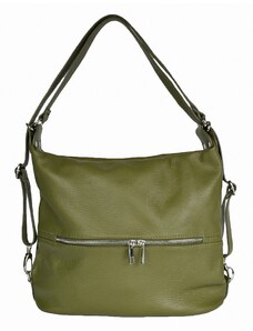 Luksuzna Talijanska torba od prave kože VERA ITALY "Evelene", boja zelena, 32x38cm