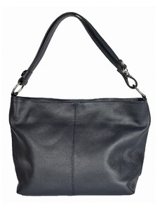 Luksuzna Talijanska torba od prave kože VERA ITALY "Zuriq", boja tamnoplava, 23x30cm